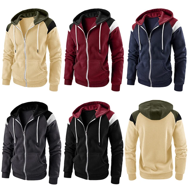Men's Athletic Warm Soft Sherpa Lined Fleece Zip Up Sweatshirt Jacket Hoodie 3XL
