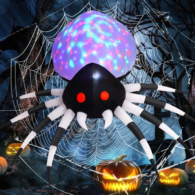 6ft Halloween Inflatable Spider with LED Lights Trending Yard Decoration Outdoor