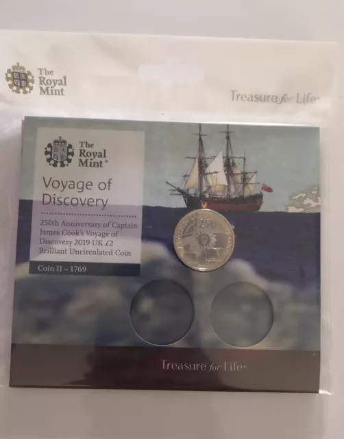 Captain James Cook 2 Pound. Coin  NO.2.  2019. Voyage of Discovery. BUNC