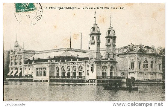 95 ENGHEIN LES BAINS - le casino et le theatre vu du lac.