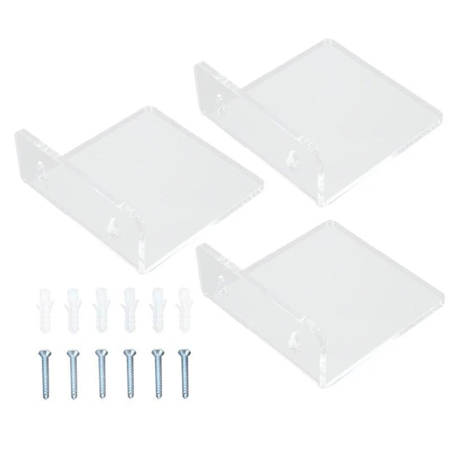 Clear Acrylic Wall-Mounted Display Rack Shelf for Home Organization