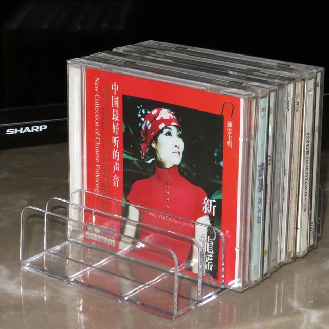 Klar Acryl CD DVD Halter Aufbewahrung Rack Fach CD Disk Case Space Organizer 3