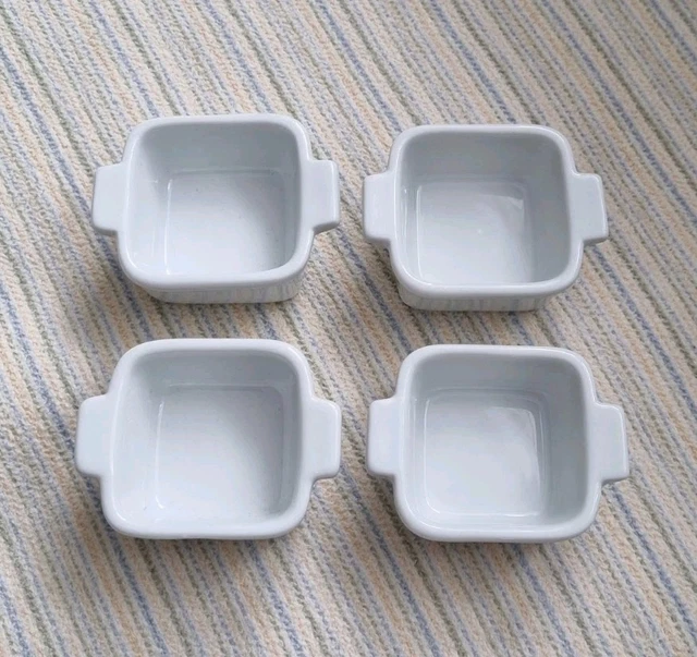 Gibson Home Steingut-Schalen Set – 4 Stück, Weiß, 22,2 Cm Breit, 900 Ml, Mikrowellengeeignet