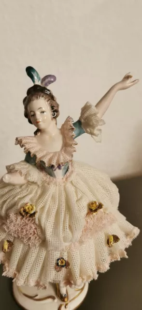 Porcelain Figure Ballerina Dresden German Porcelain Figure Dancer 2