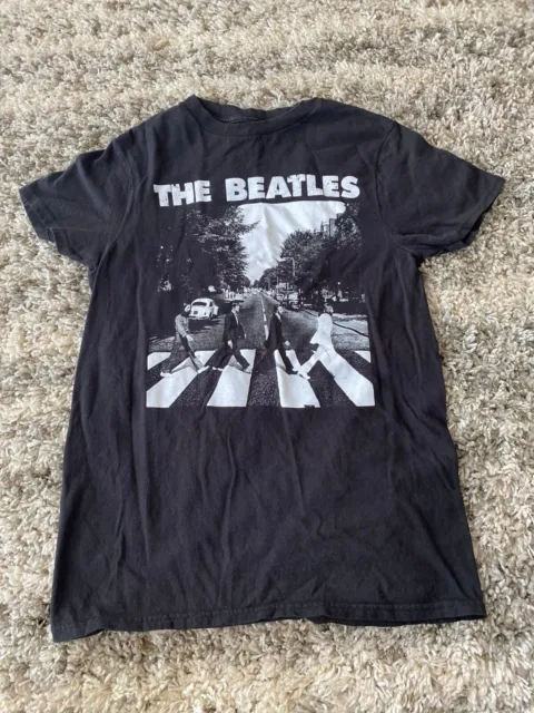 THE BEATLES ABBEY Road Official Black & White Tee Rock Music Band T ...