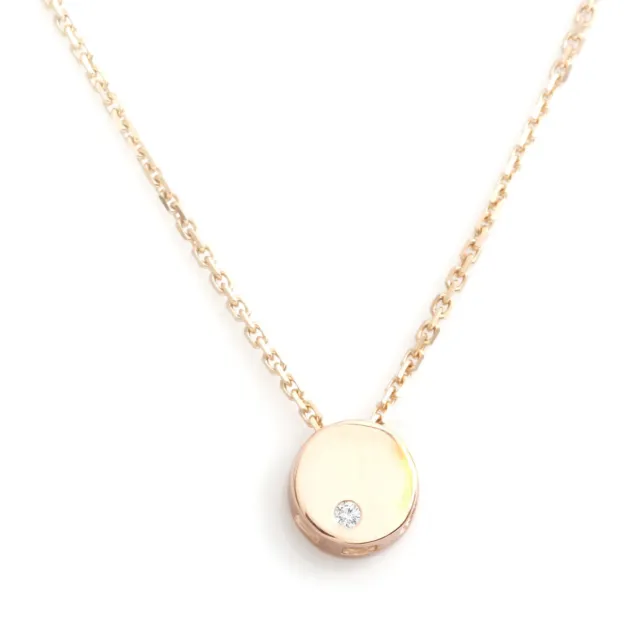Small Circle Pendant in 14k Yellow Gold with Round Diamond Bezel Set Necklace