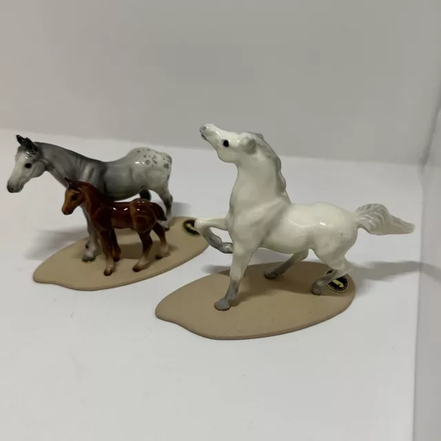 Hagen Renaker Appaloosa Horse Mare Foal & Arabian Vintage Miniature Figurines