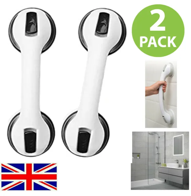2X Grab Handle Support Living Aid Shower Bath Disability Suction Rail Safety Bar