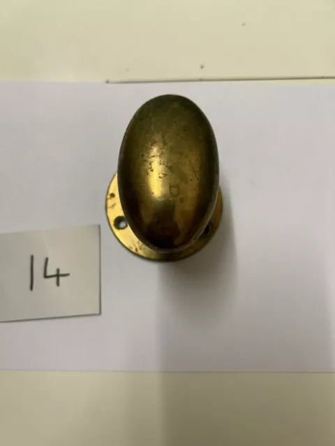 Solid Brass Antique Oval Door Knob/pull With Circular Backplate (No 14)