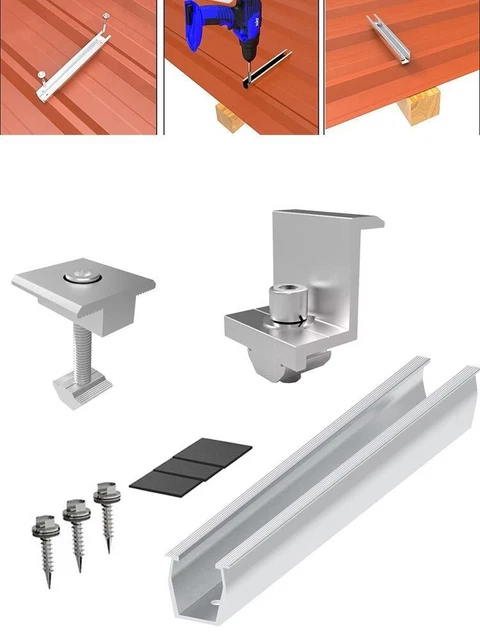 Riel de montaje de lámina trapezoidal techo panel solar con buen efecto anti succión