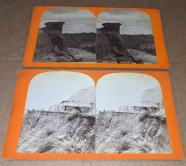 2 Ingersoll Stereoviews Bad Land Formation Dakota