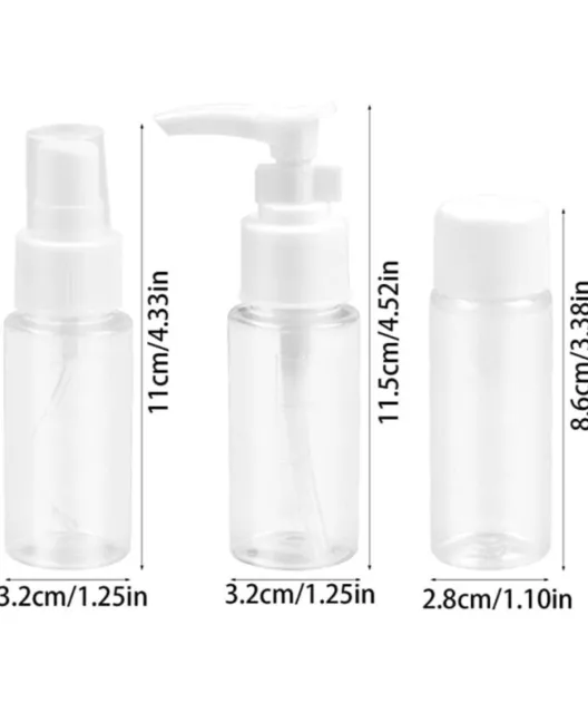 7 Pz  Bottiglie da Viaggio Trasparent, Contenitore Per Liquidi 2