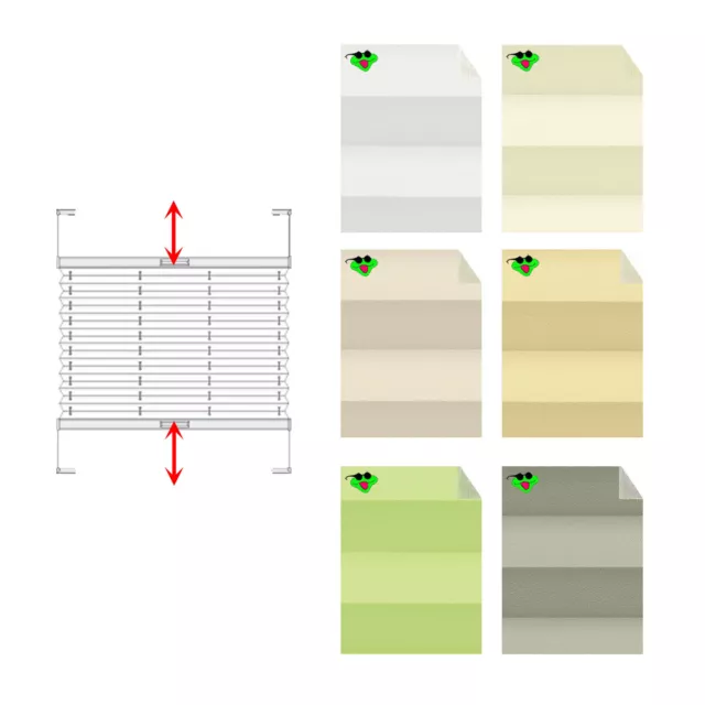 Plissees ohne Bohren / Anschraubbar nach Maß Sonnenschutz Thermorollo Plissee