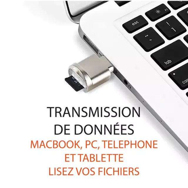 OTG Type-C  en Micro SD/TF lecteur de carte adaptateur d'aluminium