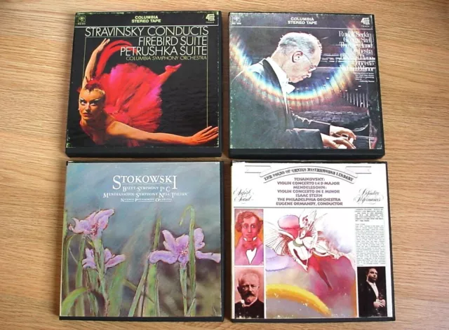 Lot of 4 Columbia classical music Reel-to-Reel Tapes ~ 4 Track, 7 1/2 ips