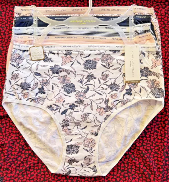 $38 5 PACK Adrienne Vittadini Cotton Brief Underwear Panties Beige