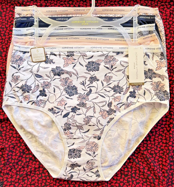 $38 5 PACK Adrienne Vittadini Cotton Brief Underwear Panties Beige L XL  $26.50 - PicClick