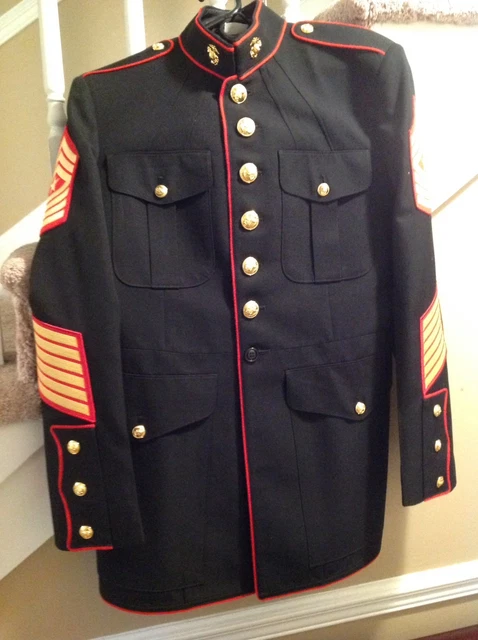 USMC DRESS BLUES Coat Jacket 44 - 46L Marine Corps Formal Parade Blue  Uniform $395.00