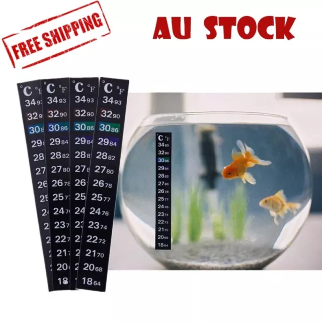 UP 10x Aquarium Thermometer Fish Tank Sticker Temperature Strip Stick On AU
