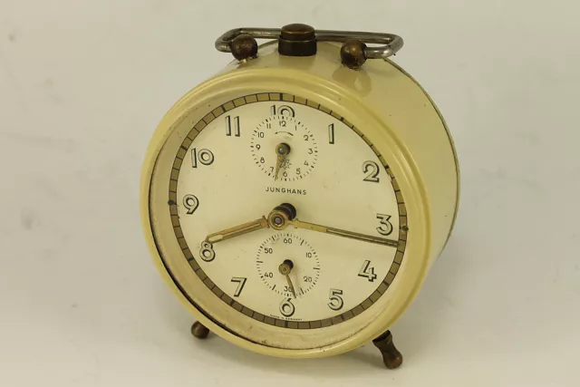 Antique German JUNGHANS Mantel Alarm Clock W.250 Art Deco 1930's