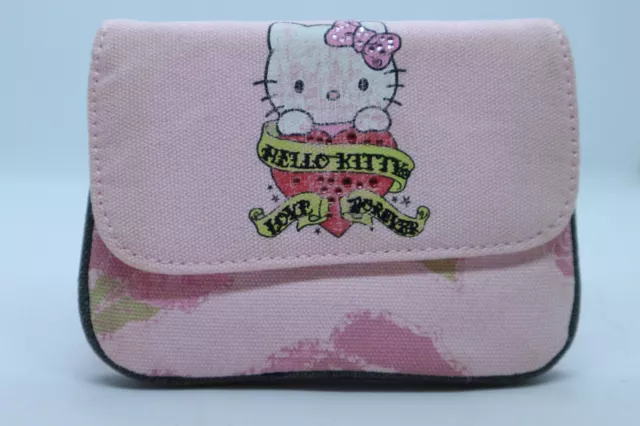 Portafoglio Portamonete Hello Kitty love forever con pattina e zip rosa