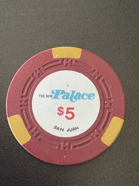 $5 The New Palace San Juan Puerto Rico Casino Chip PAL-5