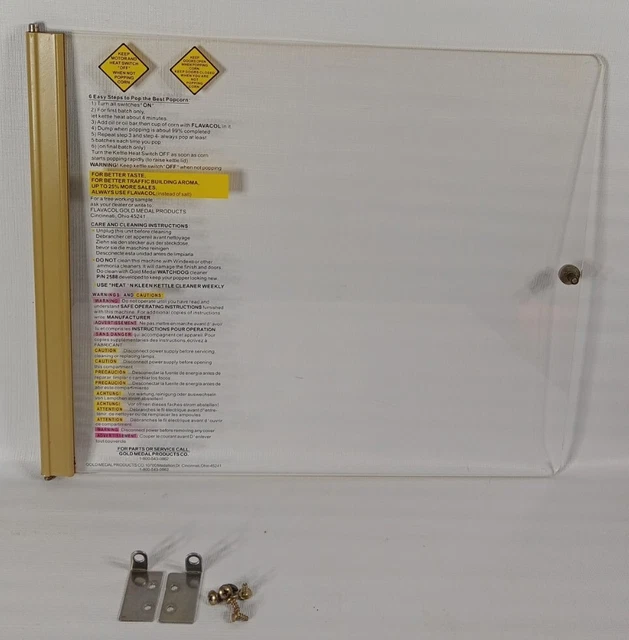 Gold Medal Products Popcorn Machine Door w/ Hinges Geniune OEM Model 4204