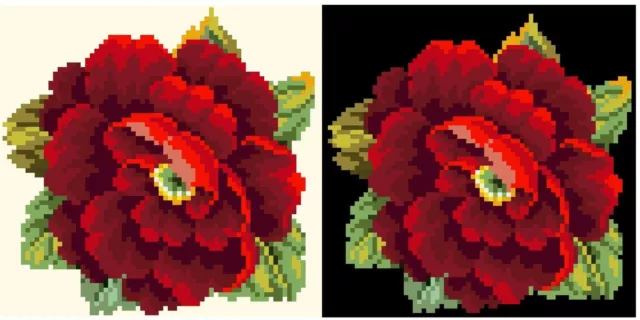 Berlinwork Rose flower coasters counted cross stitch kit or chart 14s aida