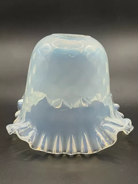 Antique Victorian Art Nouveau Vaseline Glass Bell Light Shade Early 20th Century 2