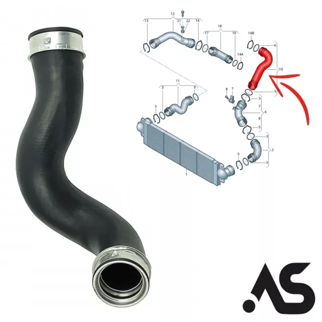 Intercooler Turbo Hose Pipe For Vw Transporter T5 Axb Axc 1.9 Tdi 7H0145980G