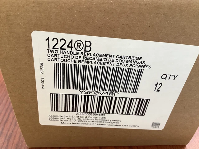 NUEVO 12 PIEZAS GENUINO MOEN grifo de dos asas 1224B cartucho contenedor 212