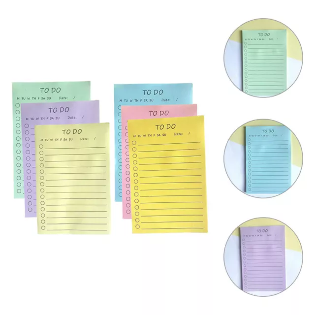 6Pcs Memo Pads Colored Note Pads Tearable Memo Stickers Small Sticky Tabs Note 2