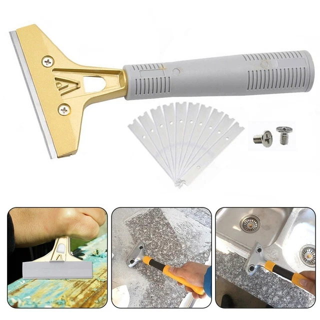 Set lama detergente rakel 13*11,5*3 cm rimozione grigio+oro ceramica piano cottura