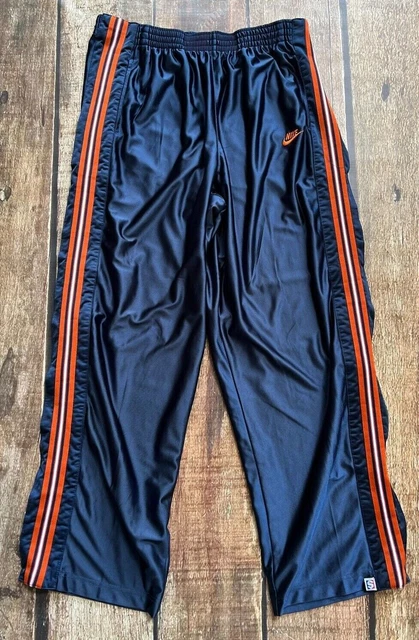 Vintage Nike Supreme Snap Tear Away Basketball Shimer Pants Blue Orange Mens Xxl