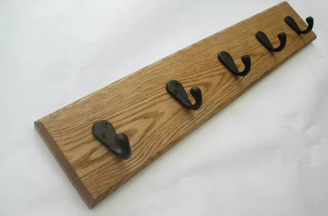 9 sizes SOLID OAK HANDMADE WOODEN COAT RACK HANGER HANGING PEGS RAIL 94