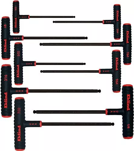 Eklind 60809 Power-T Handle Ball-Hex Key Allen Wrench- 9pc set SAE Inch