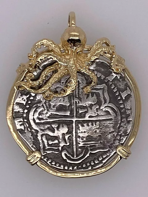 ATOCHA Coin Octopus Pendant 14K Gold Nautical Sunken Treasure Shipwreck Jewelry