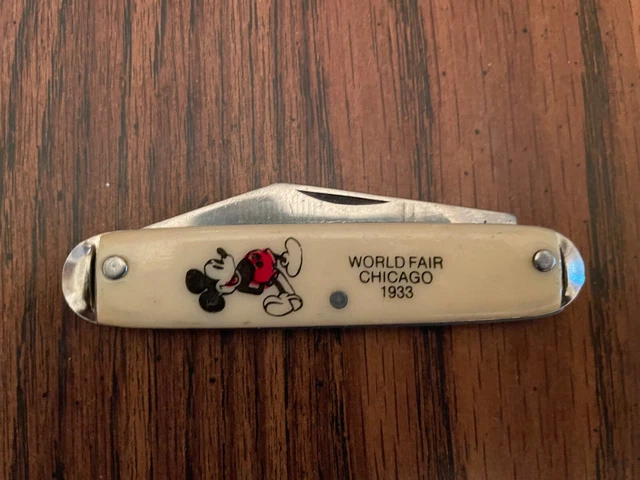 Vintage! 1933 Chicago World's Fair Folding Pocket Knife Disney Mickey Mouse Vintage! 1933 Chicago World's Fair Folding Pocket Knife Disney Mickey Mouse