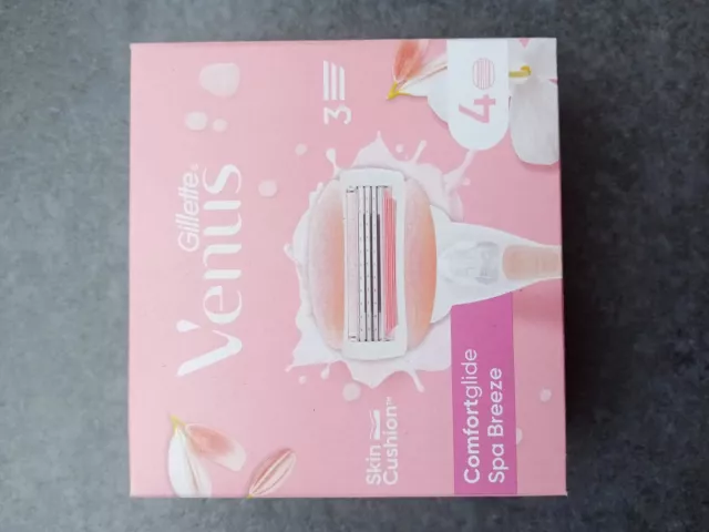 PACK 4 recharges GILLETTE VENUS Comfortglide Spa Breeze RASOIR FEMME 3 lames