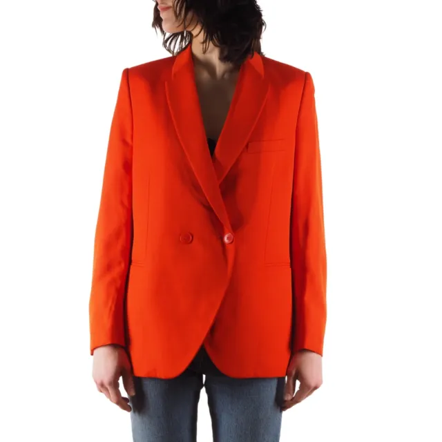 STELLA MCCARTNEY Women's Orange Double Breasted Blazer Jacket size 42