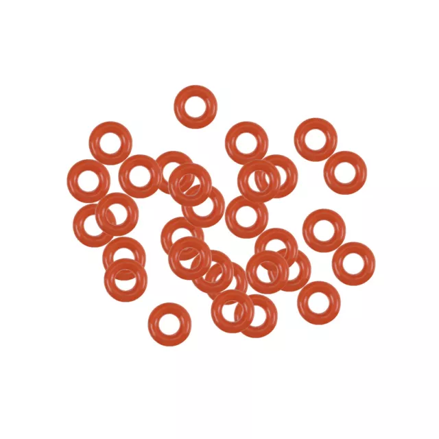 30pcs Silicone O-Ring 4mm OD 2mm ID 1mm Width VMQ Seal Rings Gasket Red