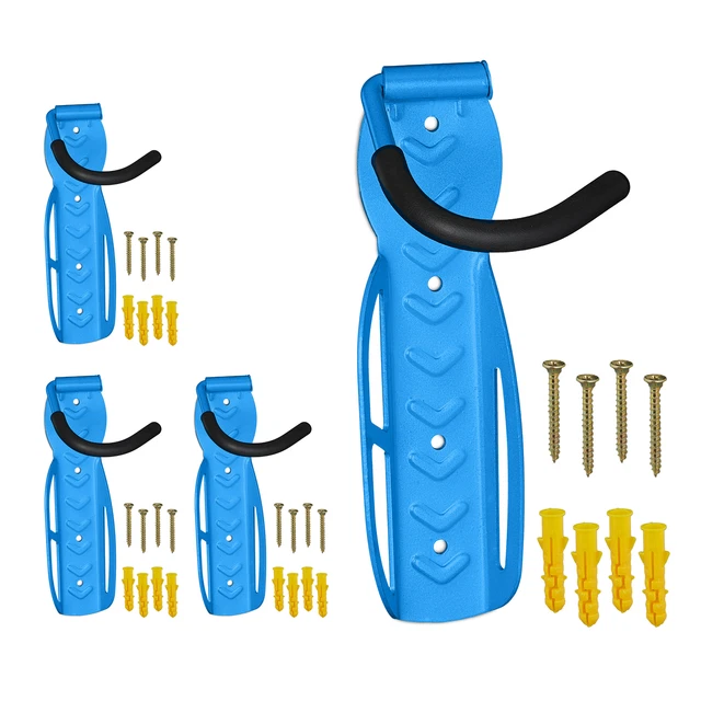 Support Vélo Mural Pliable - Lot De 4 - Charge 30kg - Avec Protection Caoutchouc - Pour Garage