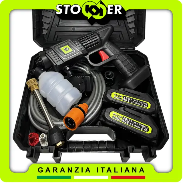 Idropulitrice Alta Pressione 2 Batteria 48V No Fili Accessori Lavaggio Auto Moto 2