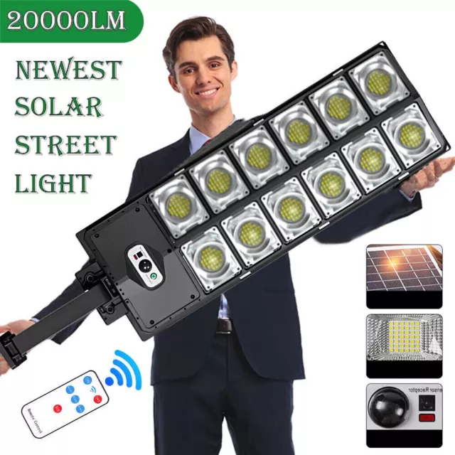 Commercial 1000000LM 360 LED Outdoor Dusk to Dawn Solar Street Light Road Lamp