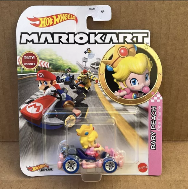 MATTEL - HOT Wheels Car - Mario Kart Nintendo - BABY PEACH (Pipe Frame ...