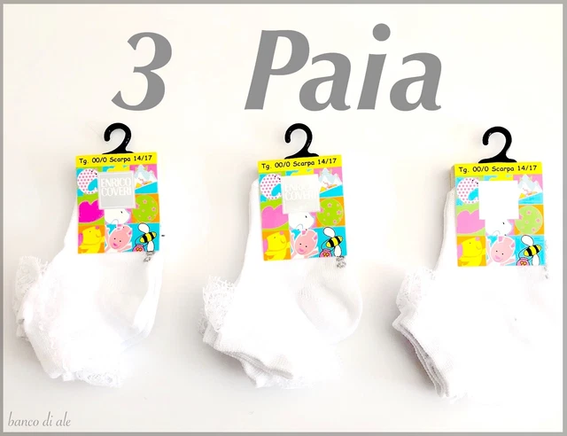Calze Calzini da neonata con pizzo in cotone estivo leggero 14-17 18-20 21-24