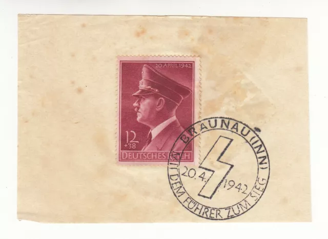 Briefmarke Deutsches Reich 12 + 38 gestempelt, 20. April 1942