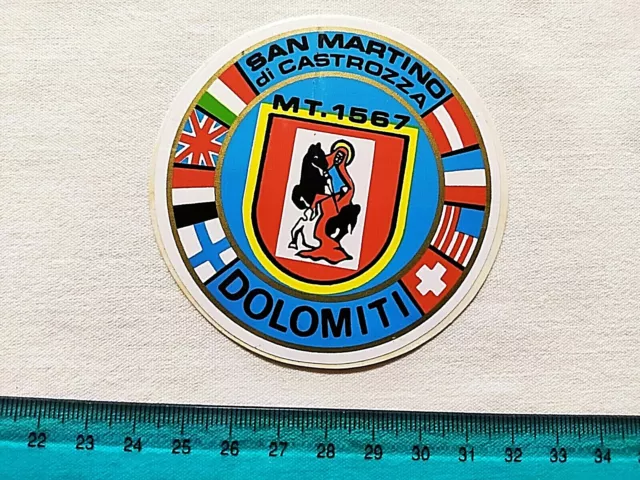 Adesivo Dolomiti San Martino Di Castrozza Vintage Anni 80 Old Sticker Kleber