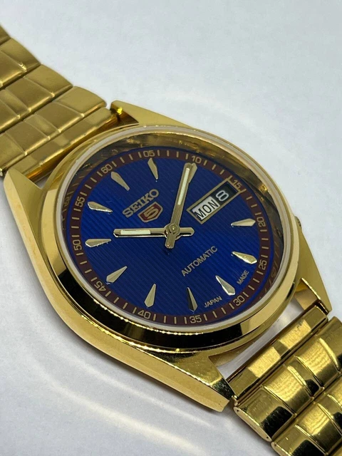 {Seiko 5 Automatic 17J GOLD PLATED Japan Made Men's VINTAGE MOVEMENT Watch..