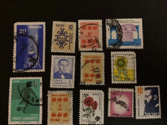 Middle East Stamps Israel, Turkey, Jerusalem, Manama.